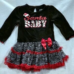 Black and Red Santa Baby Dress 18-24 Month